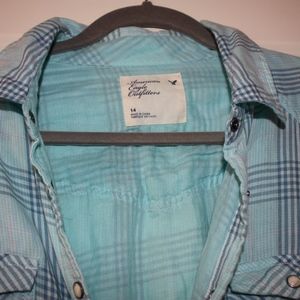 Blue Plaid Button Down Shirt